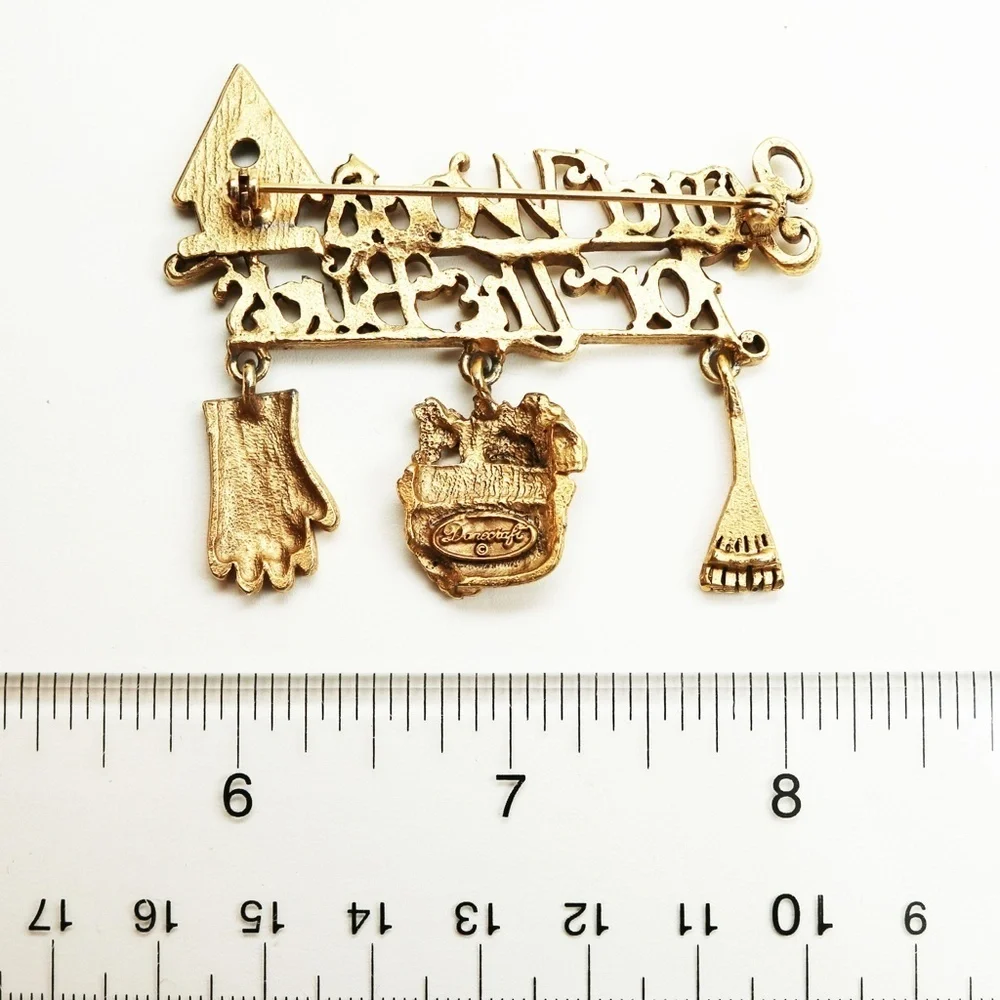 #6 - Vintage Danecraft Yard Work's For The Birds Brooch